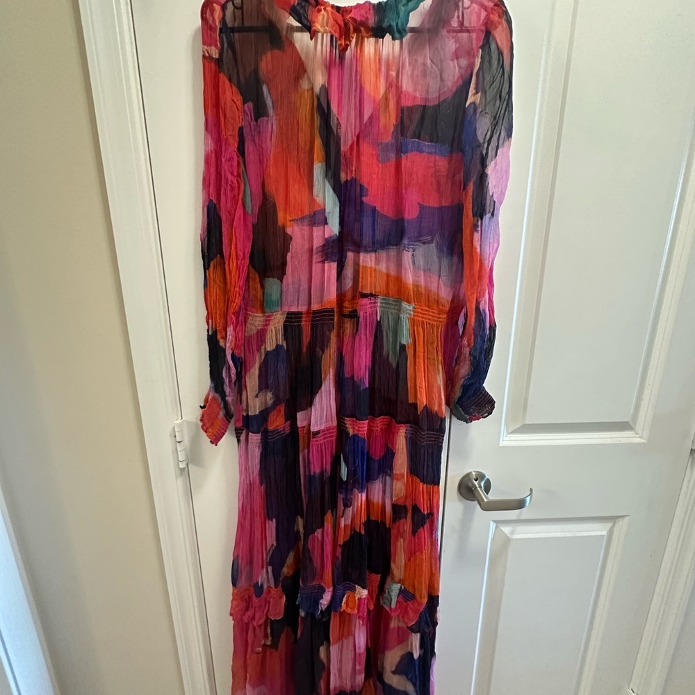 Anthropologie The Marais Printed Chiffon Maxi Dress. - Picture 6 of 13